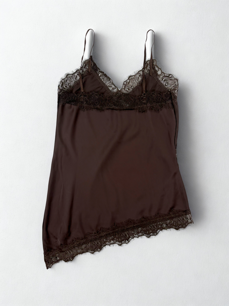 Ayla – Maglietta in Pizzo Marrone