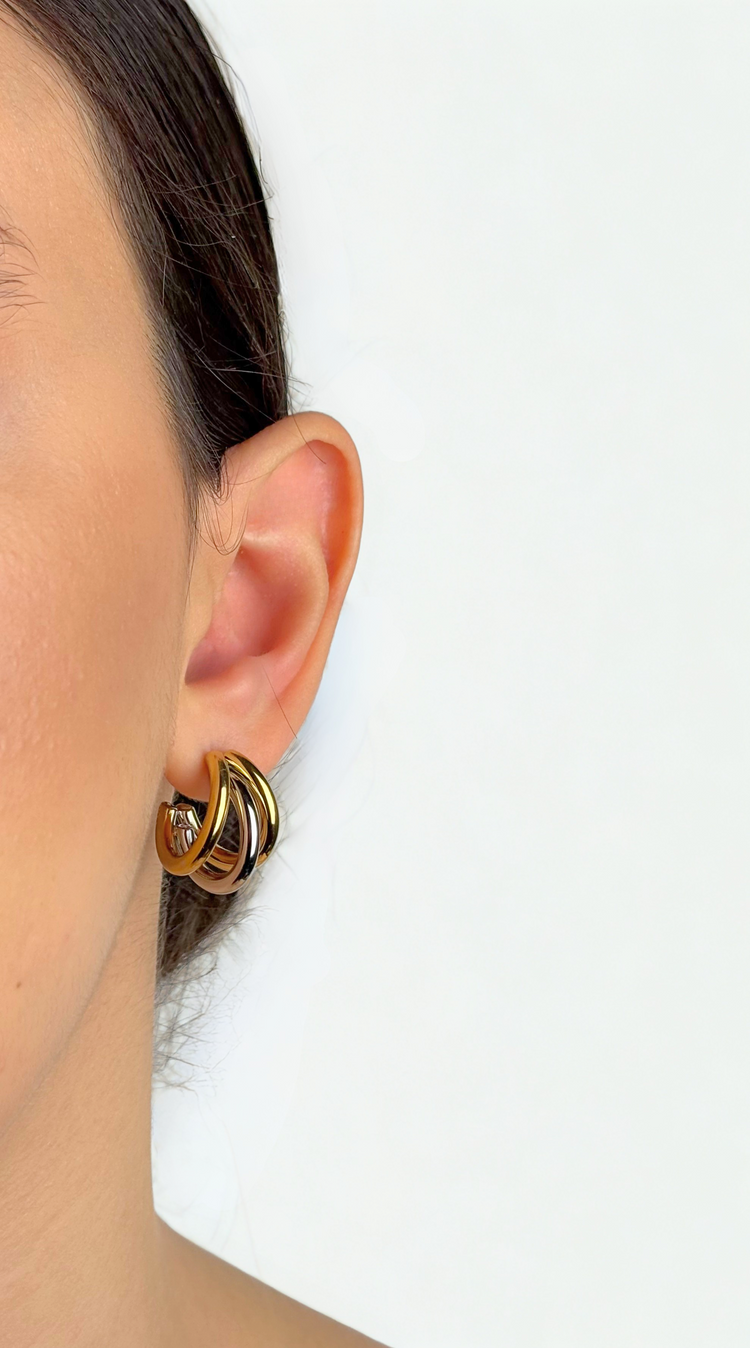 Orecchino Triple Glow (Bicolor)