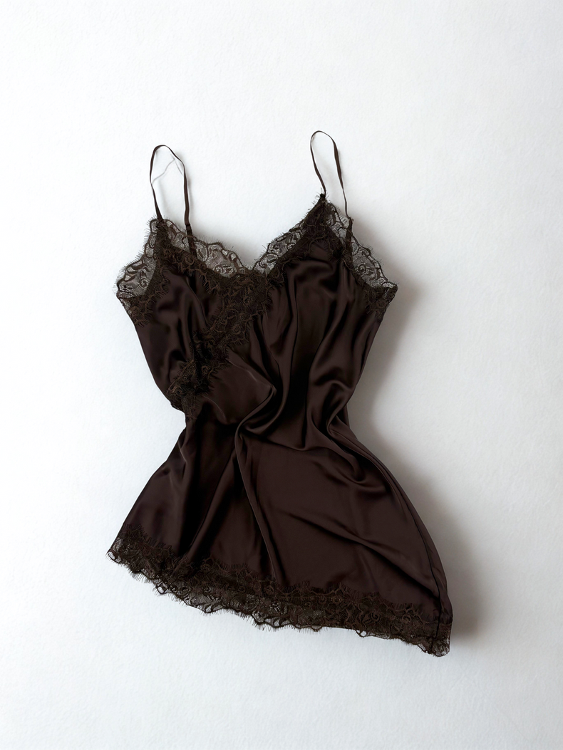 Ayla – Maglietta in Pizzo Marrone