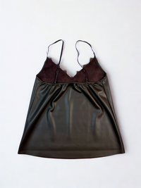 Nora – Maglietta in Eco-Pelle Marrone