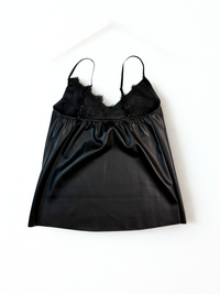 Nora – Maglietta in Eco-Pelle Black